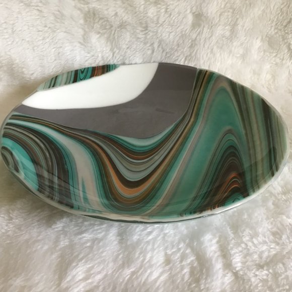 Art Glass Fused Bowl Slumped Glass - Picture 5 of 9